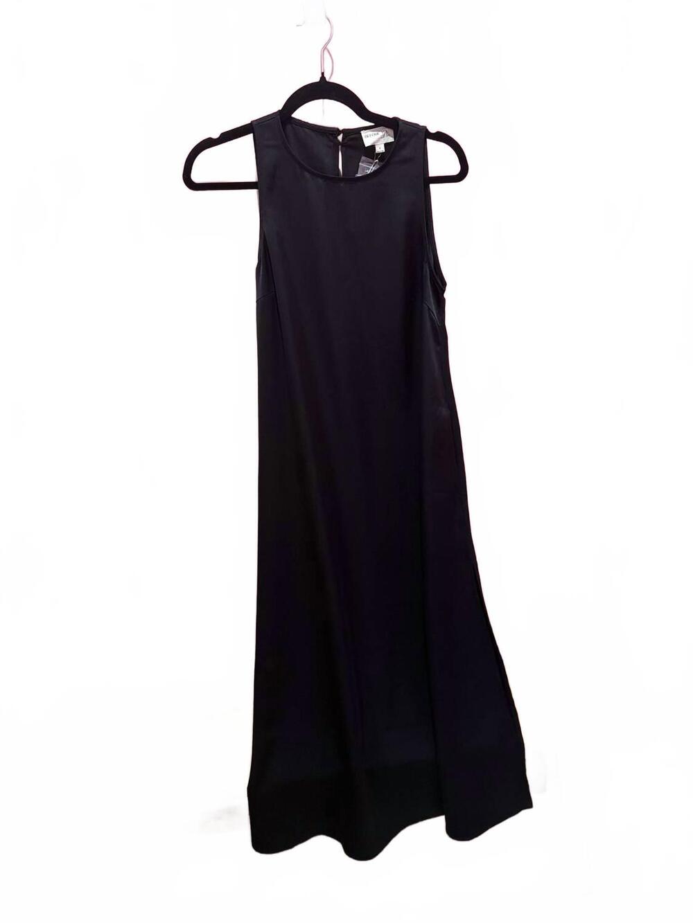 NEW BEFORE YOU women's satin flowy maxi tank dress in black